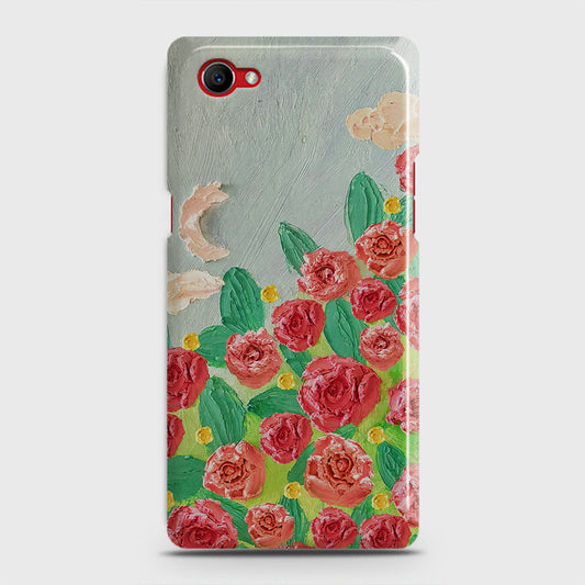 Oppo F7 Youth Cover - Floral Series - Design 10 - Red & Green - Matte Finish - Snap On Hard Case with LifeTime Colors Guarantee