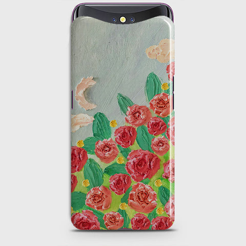 Oppo Find X Cover - Floral Series - Design 10 - Red & Green - Matte Finish - Snap On Hard Case with LifeTime Colors Guarantee