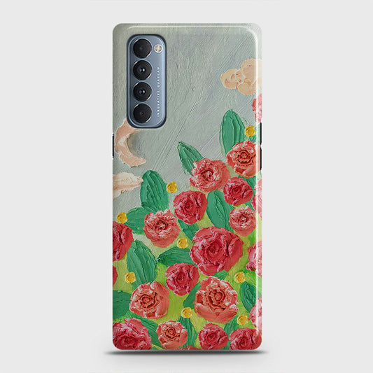 Oppo Reno 4 Pro 4G Cover - Floral Series - Design 10 - Red & Green - Matte Finish - Snap On Hard Case with LifeTime Colors Guarantee
