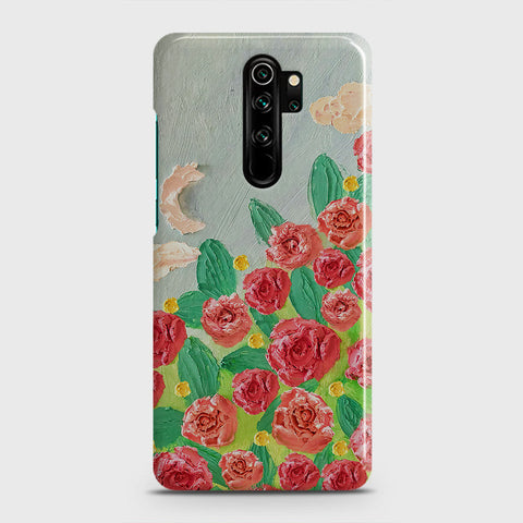 Xiaomi Redmi Note 8 Pro Cover - Floral Series - Design 10 - Red & Green - Matte Finish - Snap On Hard Case with LifeTime Colors Guarantee