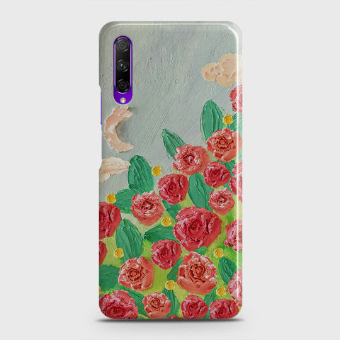 Honor 9X Cover - Floral Series - Design 10 - Red & Green - Matte Finish - Snap On Hard Case with LifeTime Colors Guarantee