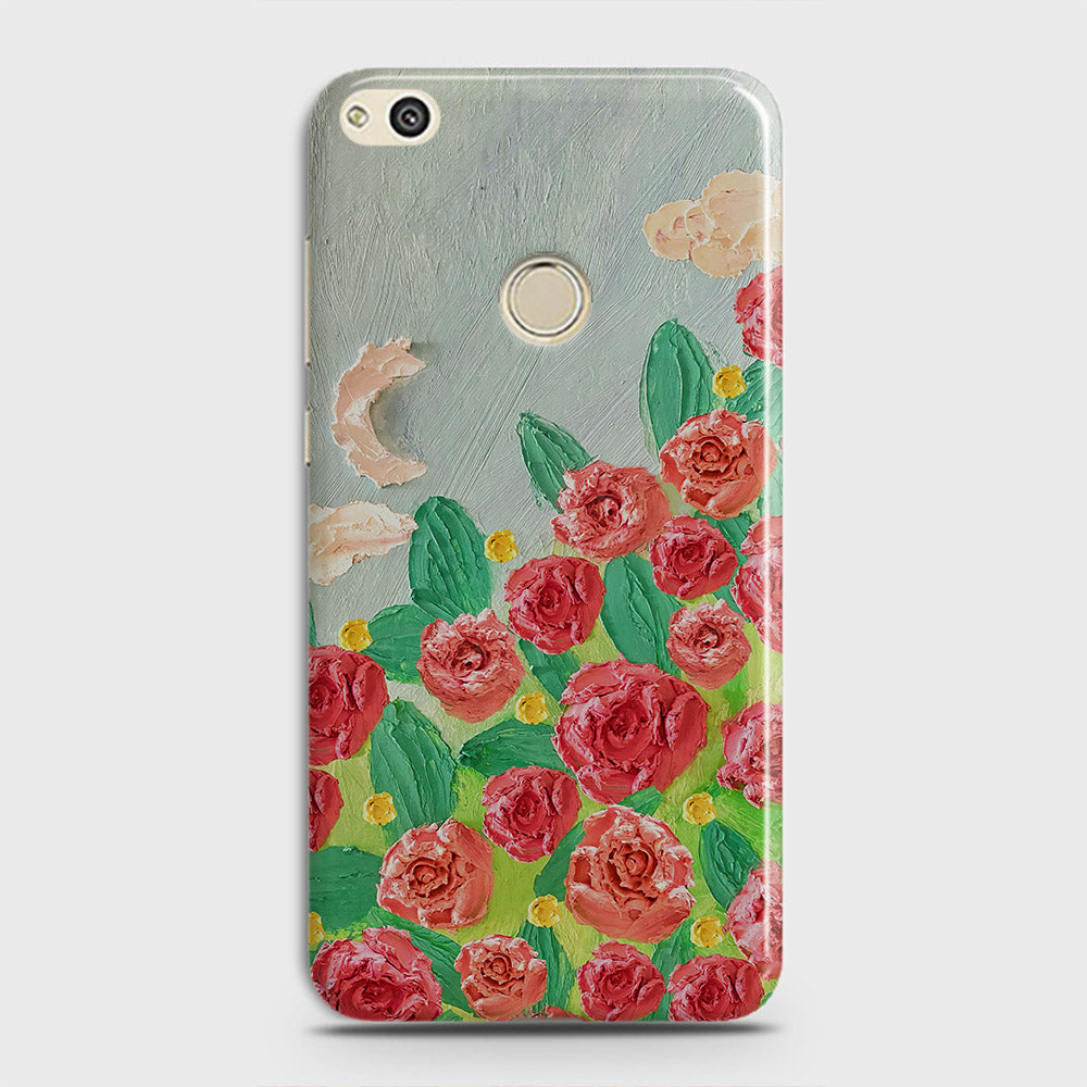 Huawei Nova Lite Cover - Floral Series - Design 10 - Red & Green - Matte Finish - Snap On Hard Case with LifeTime Colors Guarantee