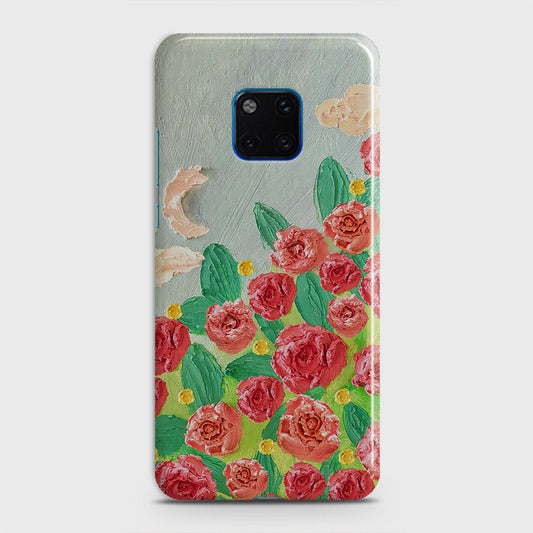 Huawei Mate 20 Pro Cover - Floral Series - Design 10 - Red & Green - Matte Finish - Snap On Hard Case with LifeTime Colors Guarantee