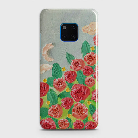 Huawei Mate 20 Pro Cover - Floral Series - Design 10 - Red & Green - Matte Finish - Snap On Hard Case with LifeTime Colors Guarantee