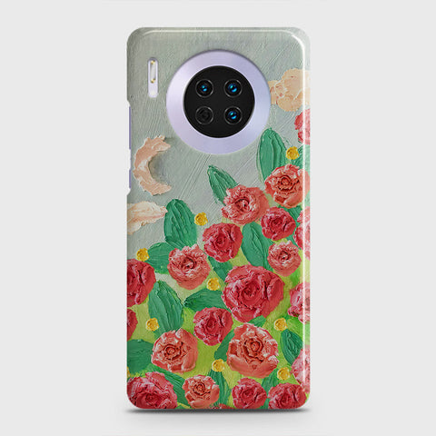 Huawei Mate 30 Cover - Floral Series - Design 10 - Red & Green - Matte Finish - Snap On Hard Case with LifeTime Colors Guarantee