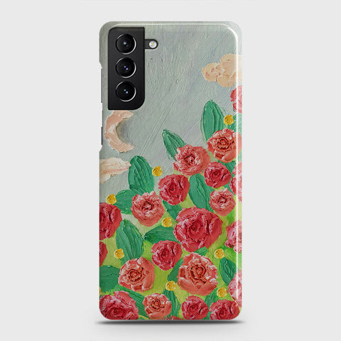 Samsung Galaxy S21 Plus 5G Cover - Floral Series - Design 10 - Red & Green - Matte Finish - Snap On Hard Case with LifeTime Colors Guarantee