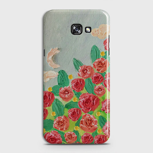 Samsung Galaxy A5 2017 Cover - Floral Series - Design 10 - Red & Green - Matte Finish - Snap On Hard Case with LifeTime Colors Guarantee