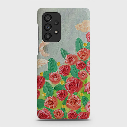 Samsung Galaxy A33 5G Cover - Floral Series - Design 10 - Red & Green - Matte Finish - Snap On Hard Case with LifeTime Colors Guarantee