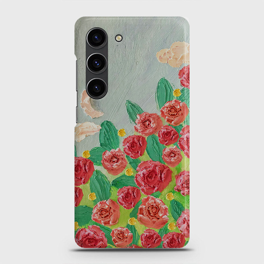 Samsung Galaxy S23 Cover - Floral Series - Design 10 - Red & Green - Matte Finish - Snap On Hard Case with LifeTime Colors Guarantee