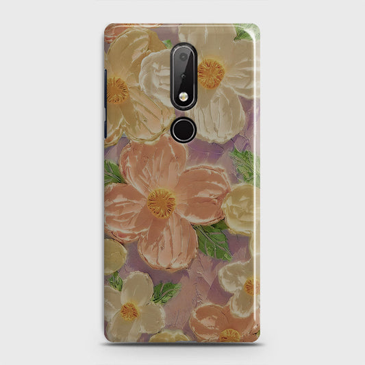 Nokia 6.1 Plus Cover - Floral Series - Design 11 - White & Green - Matte Finish - Snap On Hard Case with LifeTime Colors Guarantee