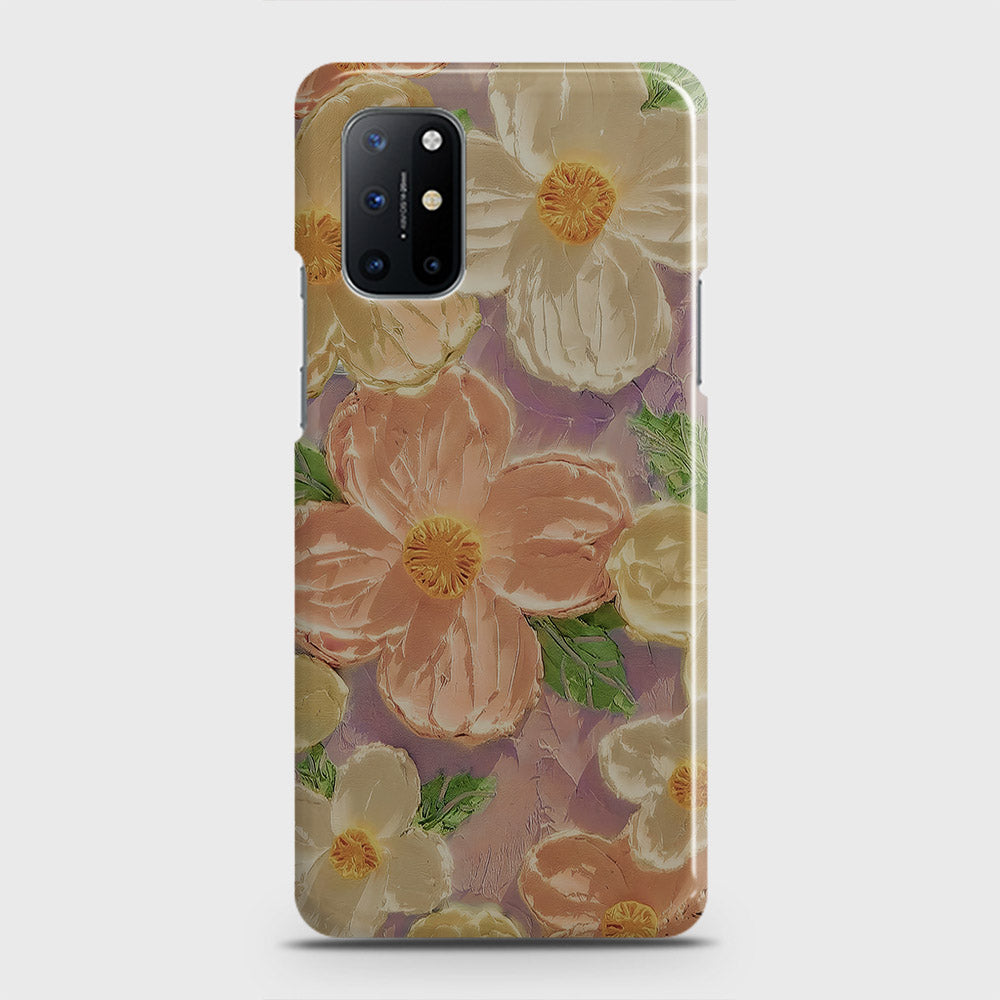 OnePlus 8T  Cover - Floral Series - Design 11 - White & Green - Matte Finish - Snap On Hard Case with LifeTime Colors Guarantee