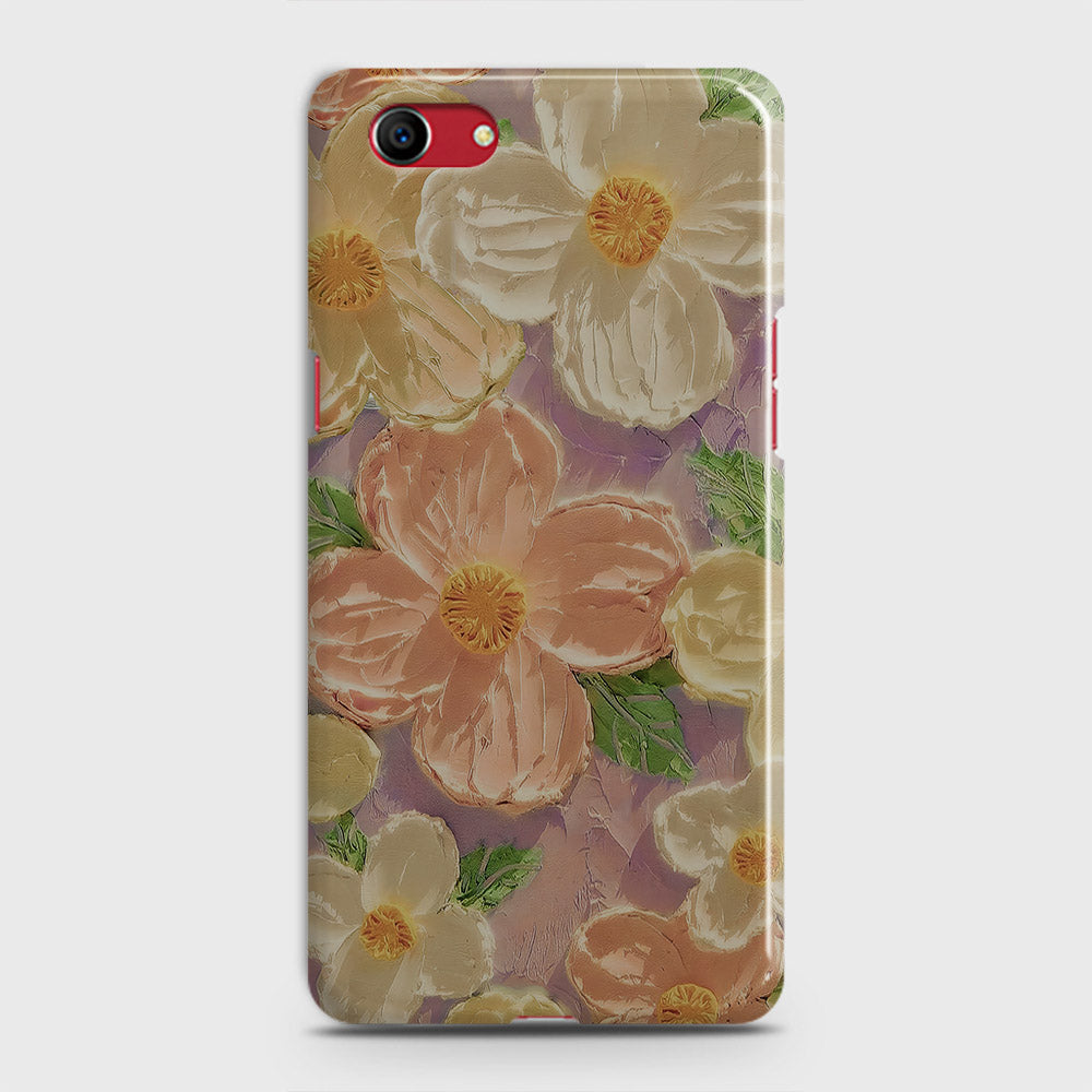 Oppo A1k  Cover - Floral Series - Design 11 - White & Green - Matte Finish - Snap On Hard Case with LifeTime Colors Guarantee