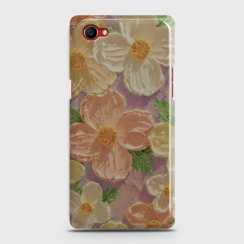 Oppo F7 Youth Cover - Floral Series - Design 11 - White & Green - Matte Finish - Snap On Hard Case with LifeTime Colors Guarantee