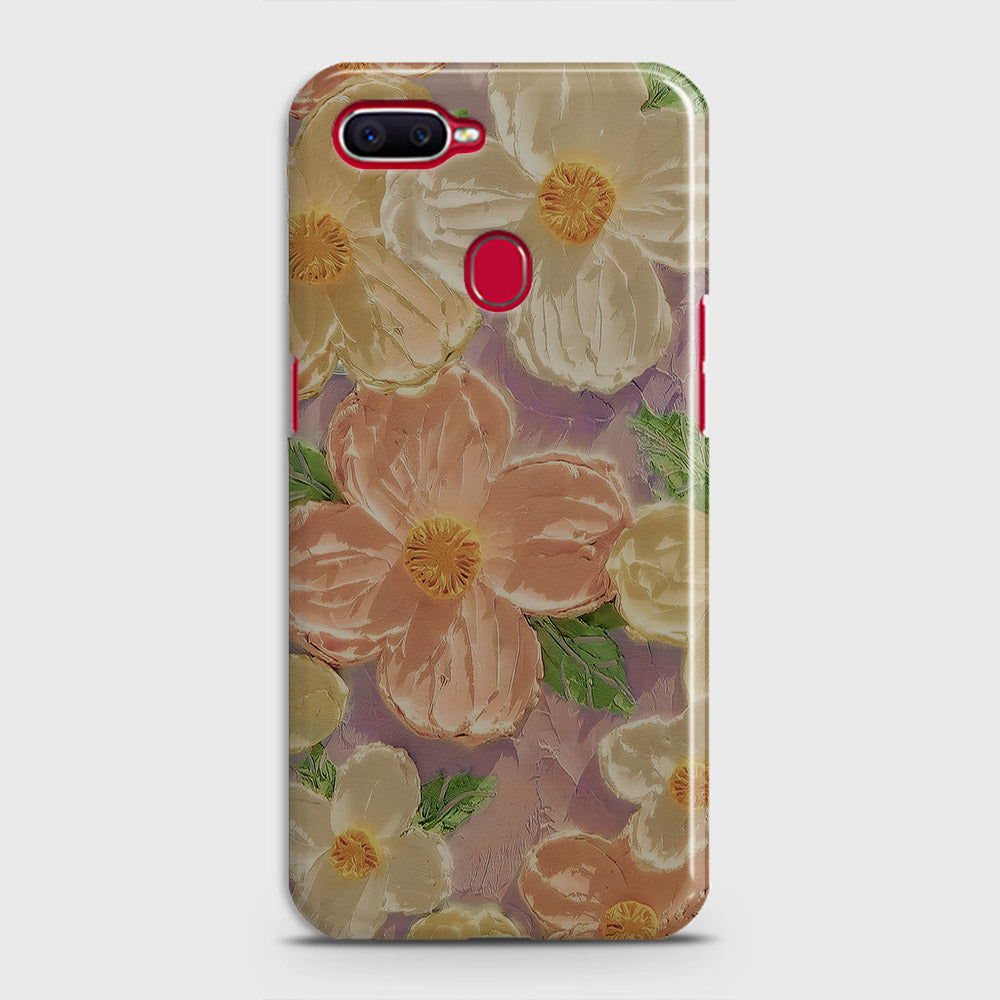 Oppo F9 Cover - Floral Series - Design 11 - White & Green - Matte Finish - Snap On Hard Case with LifeTime Colors Guarantee