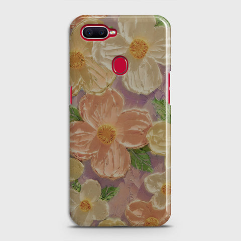 Oppo F9 Cover - Floral Series - Design 11 - White & Green - Matte Finish - Snap On Hard Case with LifeTime Colors Guarantee