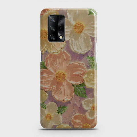 Oppo F19 Cover - Floral Series - Design 11 - White & Green - Matte Finish - Snap On Hard Case with LifeTime Colors Guarantee