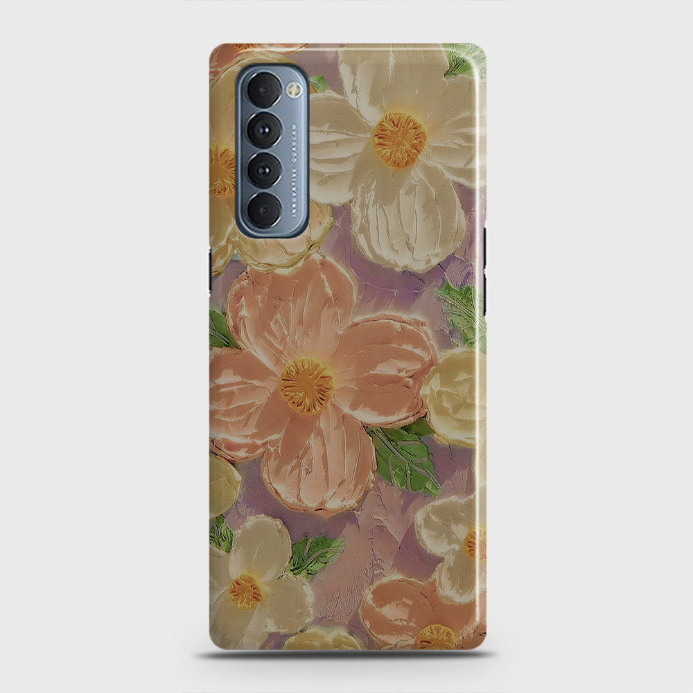 Oppo Reno 4 Pro 4G Cover - Floral Series - Design 11 - White & Green - Matte Finish - Snap On Hard Case with LifeTime Colors Guarantee