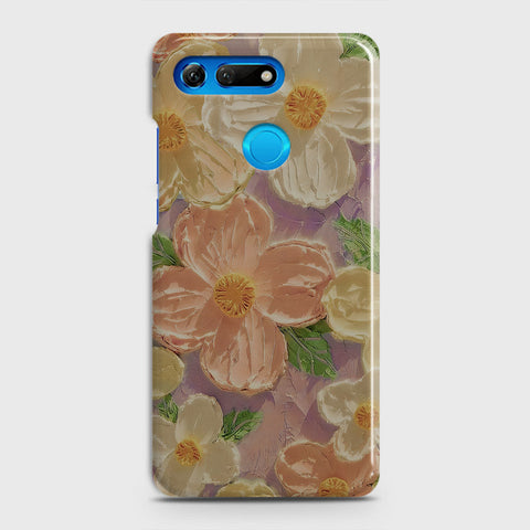 Huawei Honor View 20 Cover - Floral Series - Design 11 - White & Green - Matte Finish - Snap On Hard Case with LifeTime Colors Guarantee