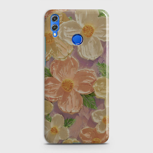 Huawei Honor 8X Cover - Floral Series - Design 11 - White & Green - Matte Finish - Snap On Hard Case with LifeTime Colors Guarantee