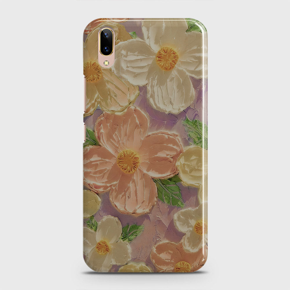 Vivo V11 Pro Cover - Floral Series - Design 11 - White & Green - Matte Finish - Snap On Hard Case with LifeTime Colors Guarantee