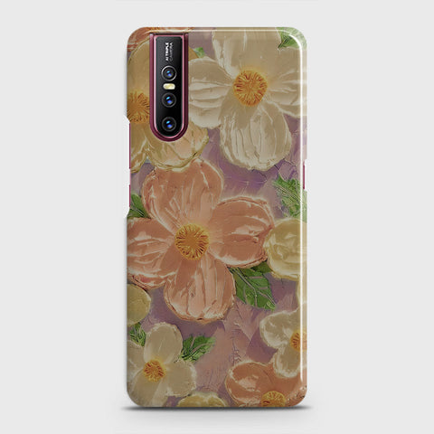 Vivo V15 Pro Cover - Floral Series - Design 11 - White & Green - Matte Finish - Snap On Hard Case with LifeTime Colors Guarantee