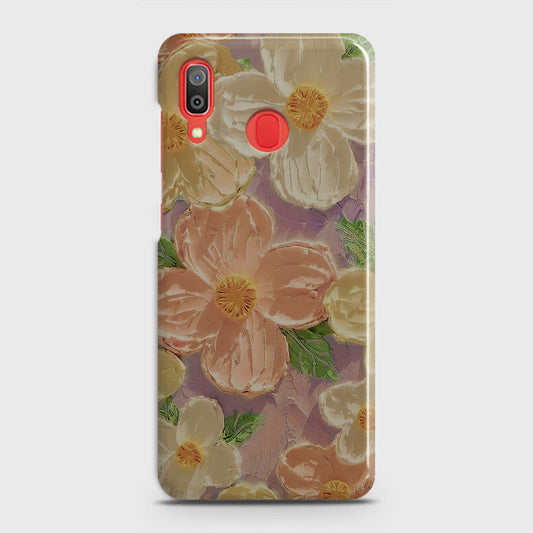 Samsung Galaxy A20 Cover - Floral Series - Design 11 - White & Green - Matte Finish - Snap On Hard Case with LifeTime Colors Guarantee