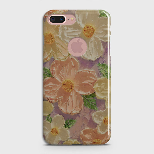 iPhone 8 / 7 Logo Cover - Floral Series - Design 11 - White & Green - Matte Finish - Snap On Hard Case with LifeTime Colors Guarantee