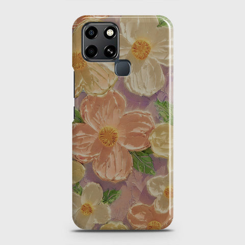 Infinix Smart 6 Cover - Floral Series - Design 11 - White & Green - Matte Finish - Snap On Hard Case with LifeTime Colors Guarantee