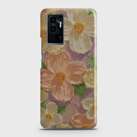 Vivo V23e Cover - Floral Series - Design 11 - White & Green - Matte Finish - Snap On Hard Case with LifeTime Colors Guarantee