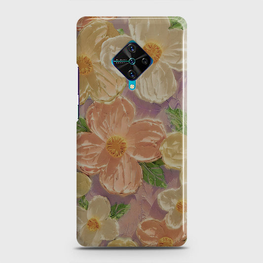 Vivo S1 Pro  Cover - Floral Series - Design 11 - White & Green - Matte Finish - Snap On Hard Case with LifeTime Colors Guarantee