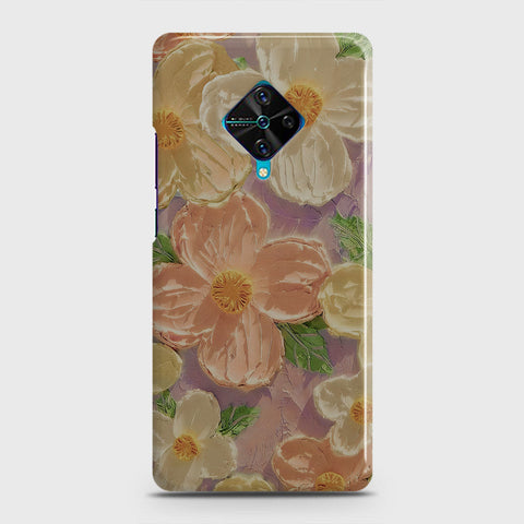 Vivo S1 Pro  Cover - Floral Series - Design 11 - White & Green - Matte Finish - Snap On Hard Case with LifeTime Colors Guarantee