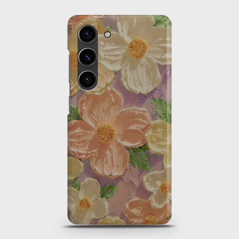 Samsung Galaxy S23 Cover - Floral Series - Design 11 - White & Green - Matte Finish - Snap On Hard Case with LifeTime Colors Guarantee