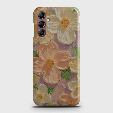 Samsung Galaxy A14 4G Cover - Floral Series - Design 11 - White & Green - Matte Finish - Snap On Hard Case with LifeTime Colors Guarantee