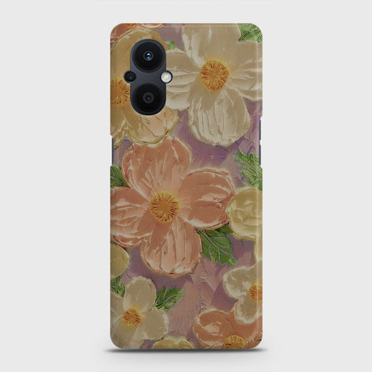 Oppo F21 Pro 5G Cover - Floral Series - Design 11 - White & Green - Matte Finish - Snap On Hard Case with LifeTime Colors Guarantee