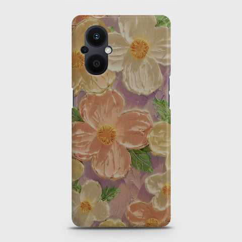 Oppo F21 Pro 5G Cover - Floral Series - Design 11 - White & Green - Matte Finish - Snap On Hard Case with LifeTime Colors Guarantee