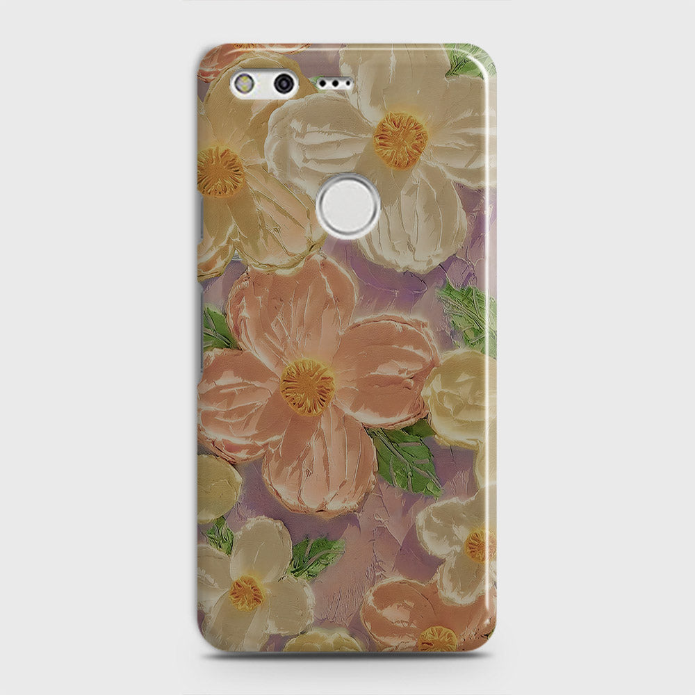 Google Pixel Cover - Floral Series - Design 11 - White & Green - Matte Finish - Snap On Hard Case with LifeTime Colors Guarantee