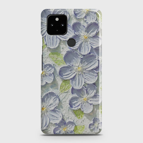 Google Pixel 5 Cover - Floral Series - Design 12 - Purple & Green - Matte Finish - Snap On Hard Case with LifeTime Colors Guarantee