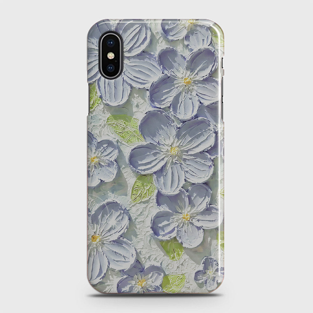 iPhone XS Cover - Floral Series - Design 12 - Purple & Green - Matte Finish - Snap On Hard Case with LifeTime Colors Guarantee