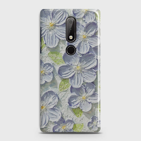Nokia 6.1 Plus Cover - Floral Series - Design 12 - Purple & Green - Matte Finish - Snap On Hard Case with LifeTime Colors Guarantee