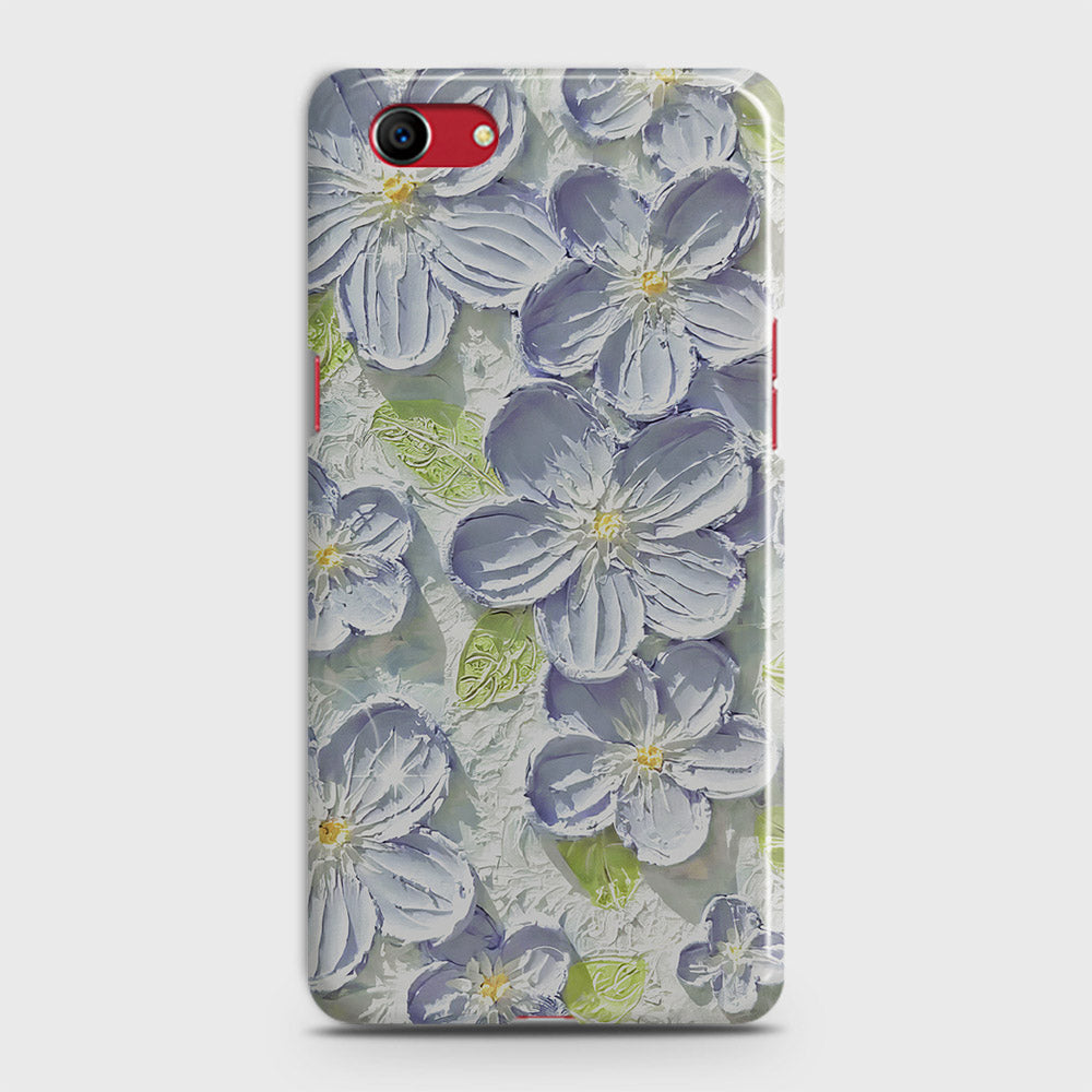 Oppo A1k  Cover - Floral Series - Design 12 - Purple & Green - Matte Finish - Snap On Hard Case with LifeTime Colors Guarantee