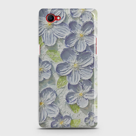 Oppo F7 Youth Cover - Floral Series - Design 12 - Purple & Green - Matte Finish - Snap On Hard Case with LifeTime Colors Guarantee