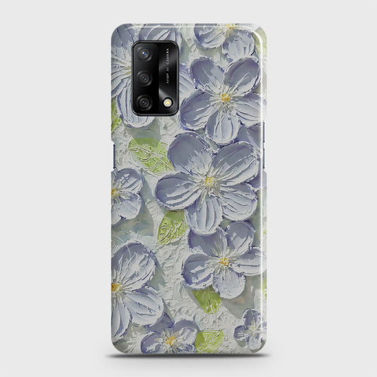 Oppo F19 Cover - Floral Series - Design 12 - Purple & Green - Matte Finish - Snap On Hard Case with LifeTime Colors Guarantee