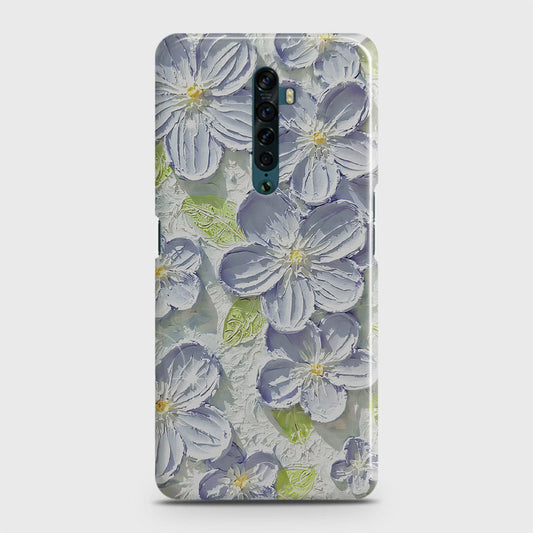 Oppo Reno 2 Cover - Floral Series - Design 12 - Purple & Green - Matte Finish - Snap On Hard Case with LifeTime Colors Guarantee