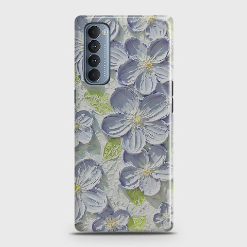 Oppo Reno 4 Pro 4G Cover - Floral Series - Design 12 - Purple & Green - Matte Finish - Snap On Hard Case with LifeTime Colors Guarantee