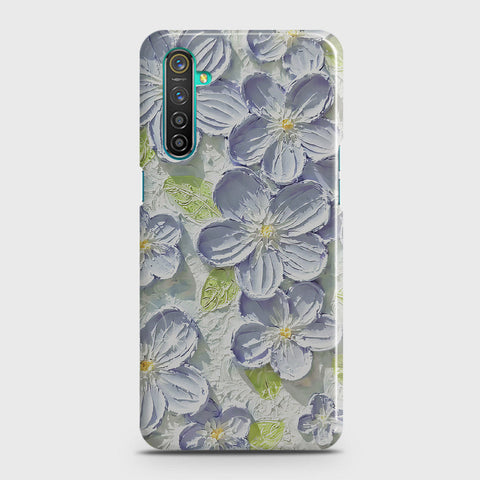 Realme 6 Cover - Floral Series - Design 12 - Purple & Green - Matte Finish - Snap On Hard Case with LifeTime Colors Guarantee