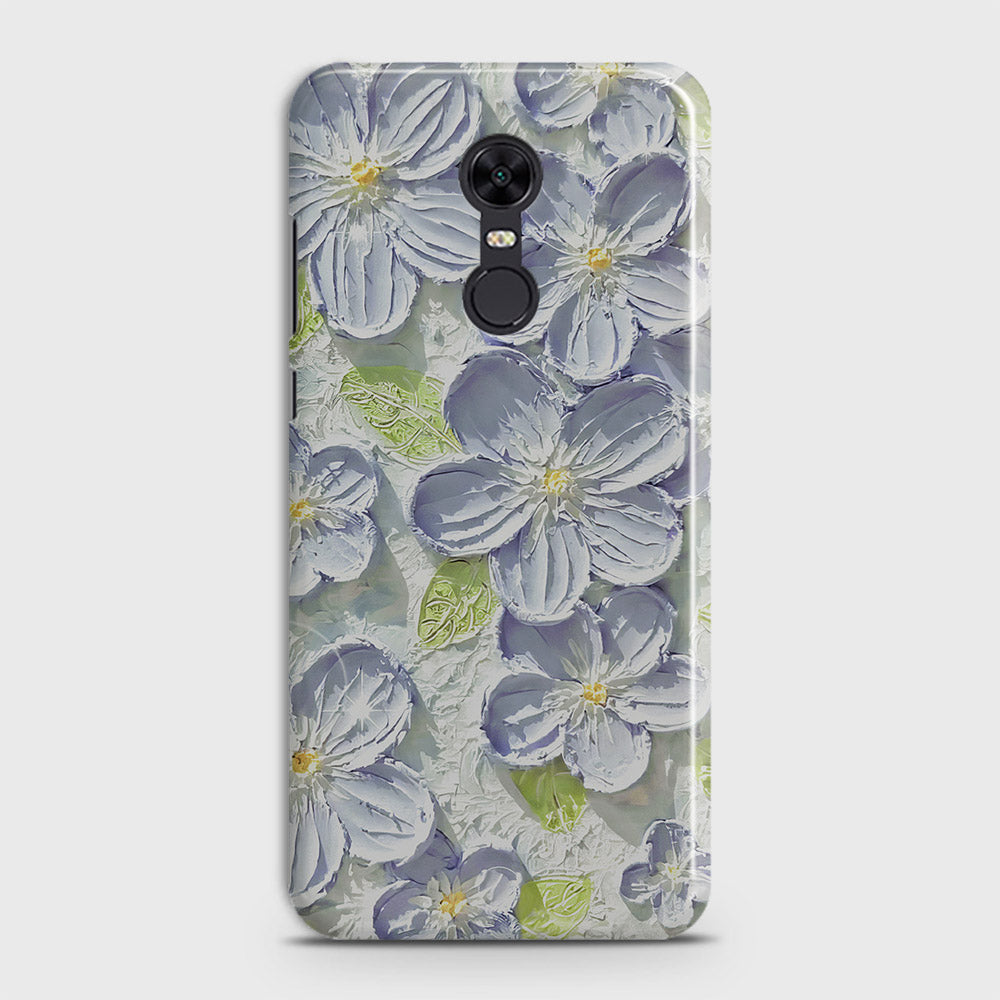 Redmi 5 Plus  Cover - Floral Series - Design 12 - Purple & Green - Matte Finish - Snap On Hard Case with LifeTime Colors Guarantee
