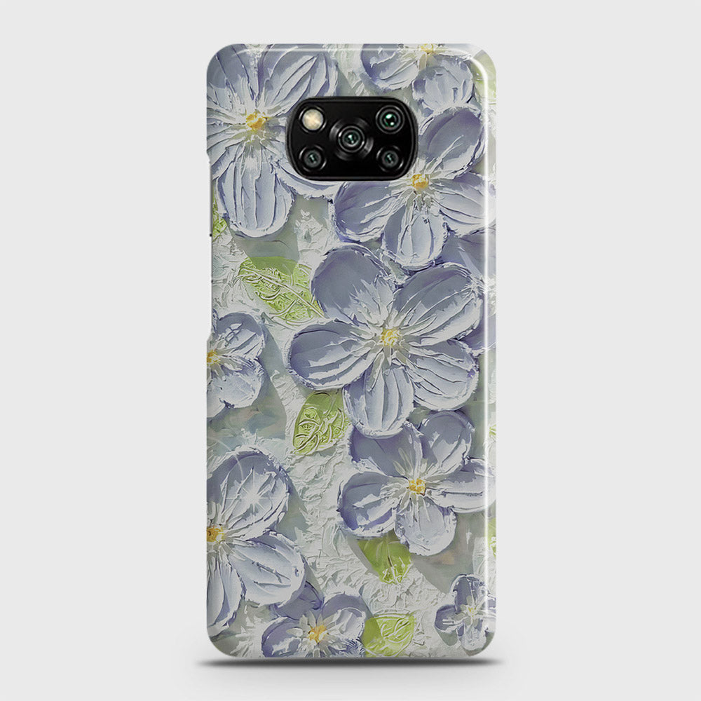 Xiaomi Poco X3 Pro Cover - Floral Series - Design 12 - Purple & Green - Matte Finish - Snap On Hard Case with LifeTime Colors Guarantee