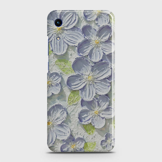 Honor 8A Without Sensor Cut Cover - Floral Series - Design 12 - Purple & Green - Matte Finish - Snap On Hard Case with LifeTime Colors Guarantee