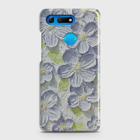 Huawei Honor View 20 Cover - Floral Series - Design 12 - Purple & Green - Matte Finish - Snap On Hard Case with LifeTime Colors Guarantee