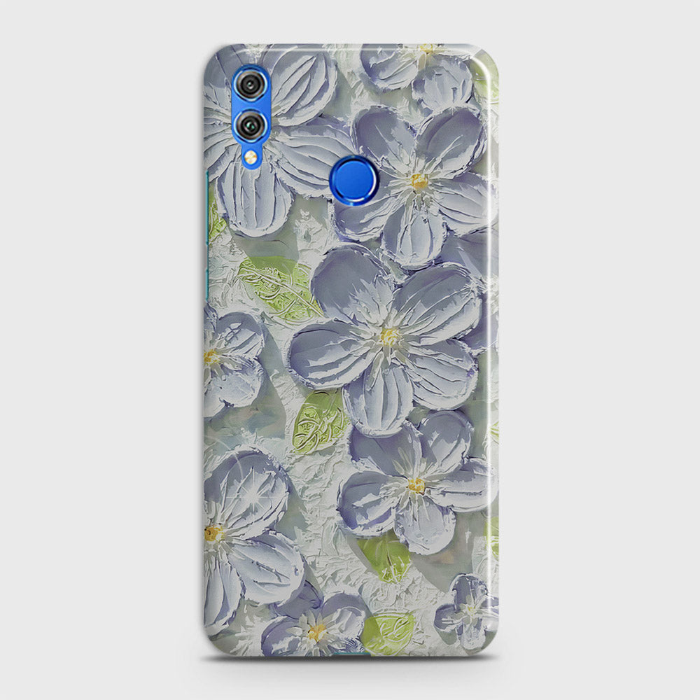 Huawei Honor Play Cover - Floral Series - Design 12 - Purple & Green - Matte Finish - Snap On Hard Case with LifeTime Colors Guarantee